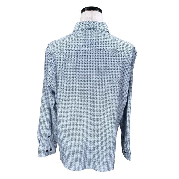 Con.Struct Shirt Men’s 2XL XXL Blue White Geometric Print 4-Way Stretch Slim Fit - Picture 6 of 11